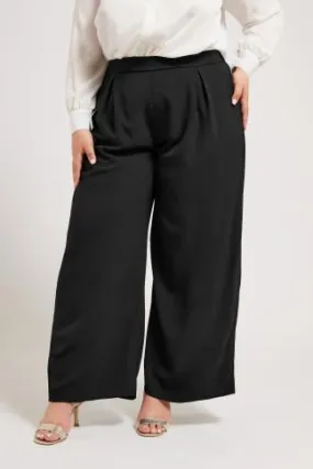 YOURS LONDON Curve Black Crepe Wide Leg Trousers