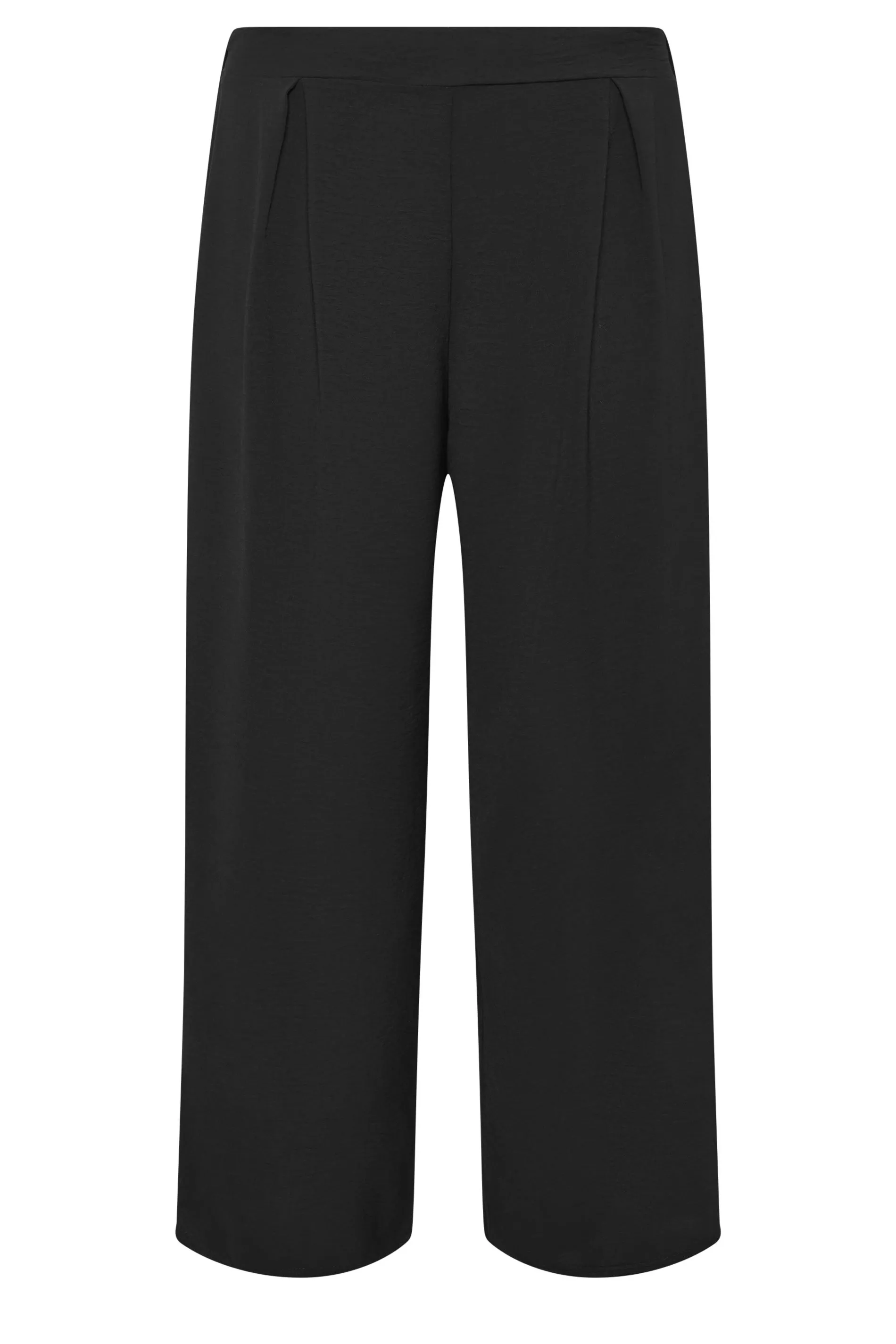 YOURS LONDON Curve Black Crepe Wide Leg Trousers