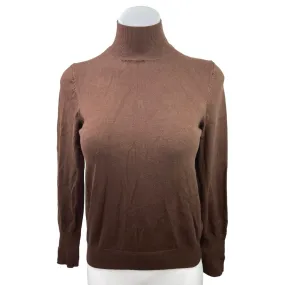 Zara Brown Turtleneck Stretch Knit Long Sleeve Casual Pullover Sweater Top Sz S